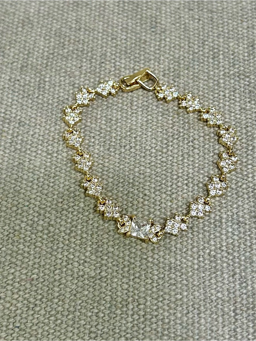 Gold Plated Crystal Tennis Bracelet - Women Jewelry